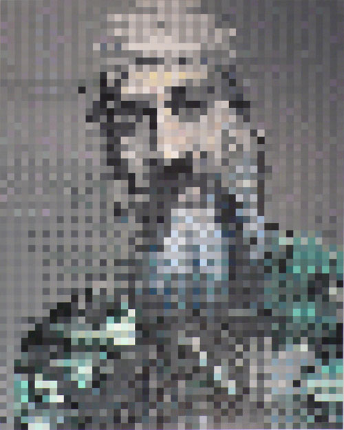 Aron Namenwirth, untitled 33 (Bin Laden) 2006-07 acrylic on panel 60Ã—48x2”² inches